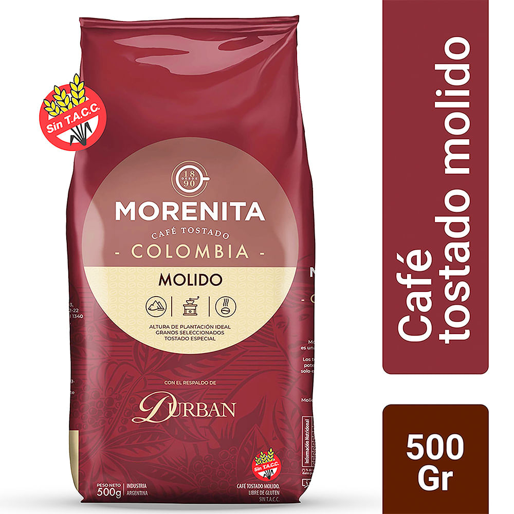 Café Tostado Molido Morenita Durban Colombia 500 Gr