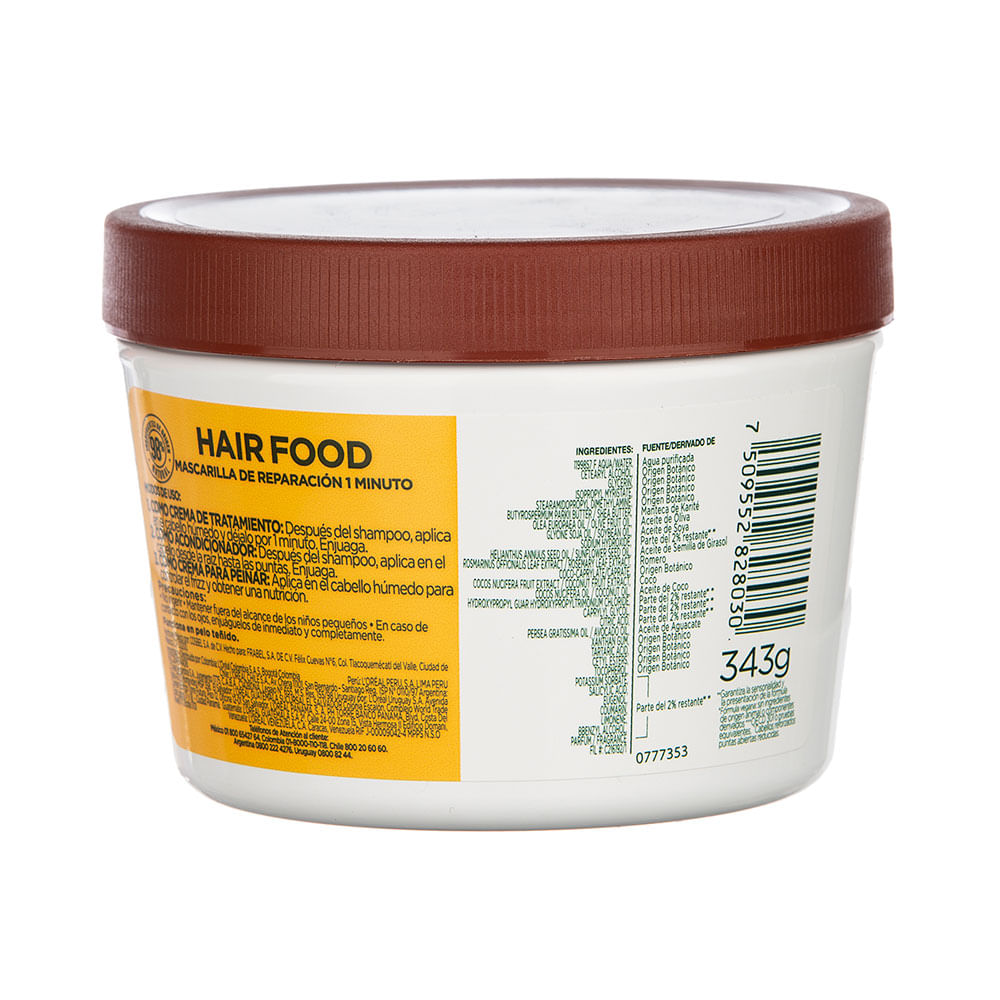 Tratamiento Fructis Hairfood Máscara De Reparación 350ml